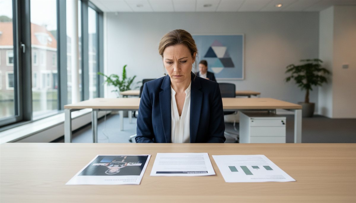 Inkoper kijkt bezorgd naar drie zeer verschillende offertes