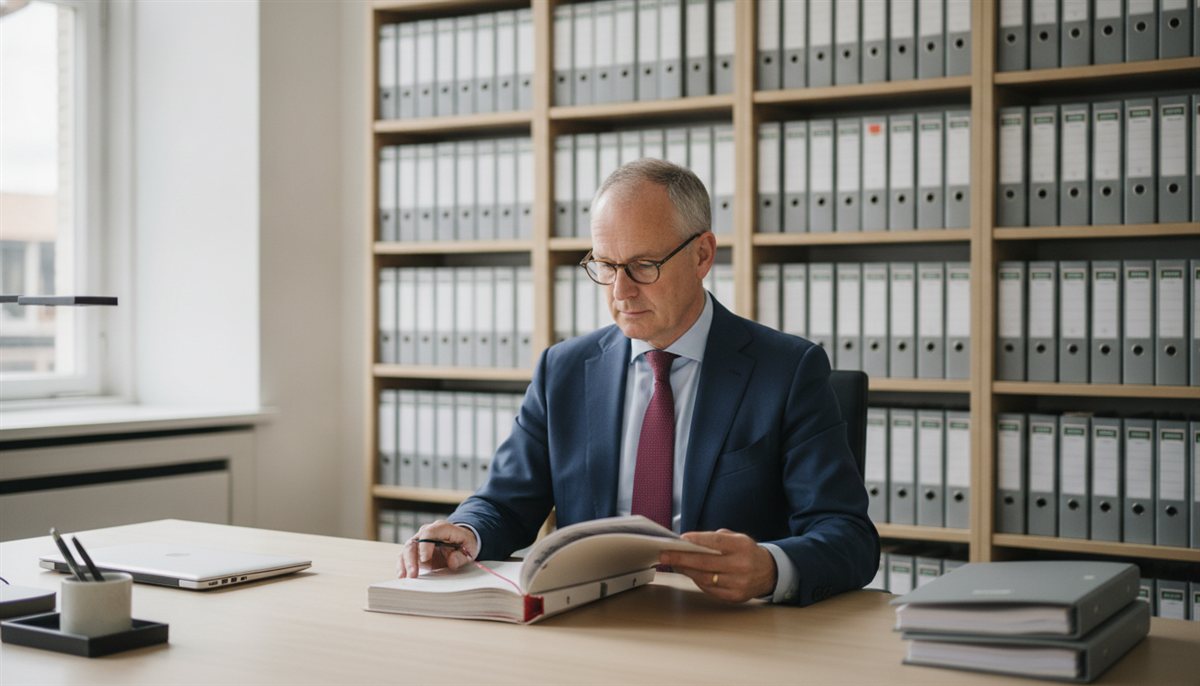 Controller neemt een inkoopdossier door