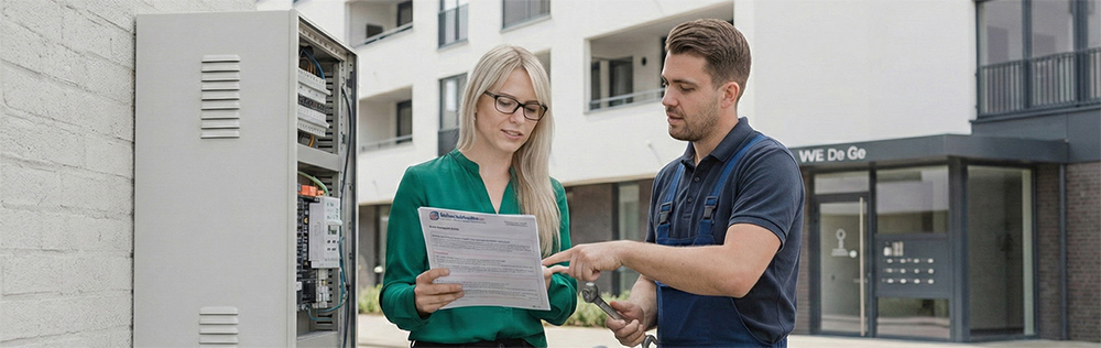 Vrouw gebruikt een checklist om een offerte te beoordelen.